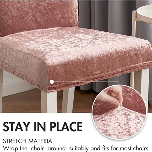 MIULEE Velvet Shimmer Chair Covers for Dining Room 6 Pack (H005) - Picture 6 of 8